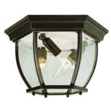  4907 BK - Angelus 4-Light, Beveled Glass, Outdoor Flush Mount Ceiling Light with Open Base